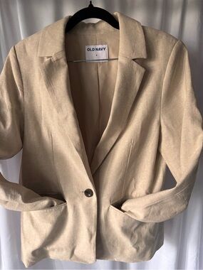 Old Navy Neutral Tan Single-Button Blazer
